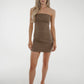 Iris Embellished Bandeau Dress In Taupe - The Walk in Wardrobe