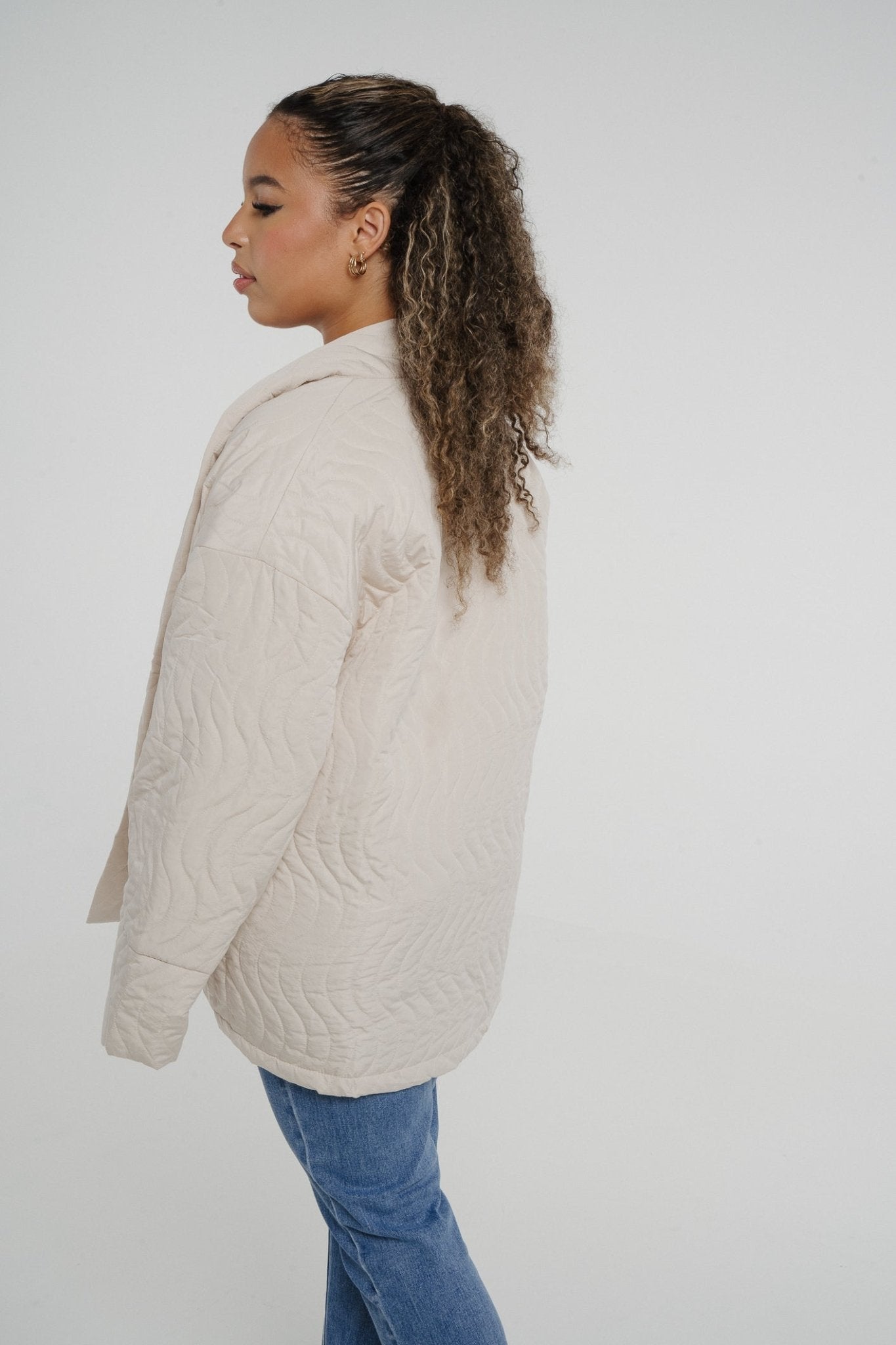 Ivy Quilted Jacket In Cream - The Walk in Wardrobe
