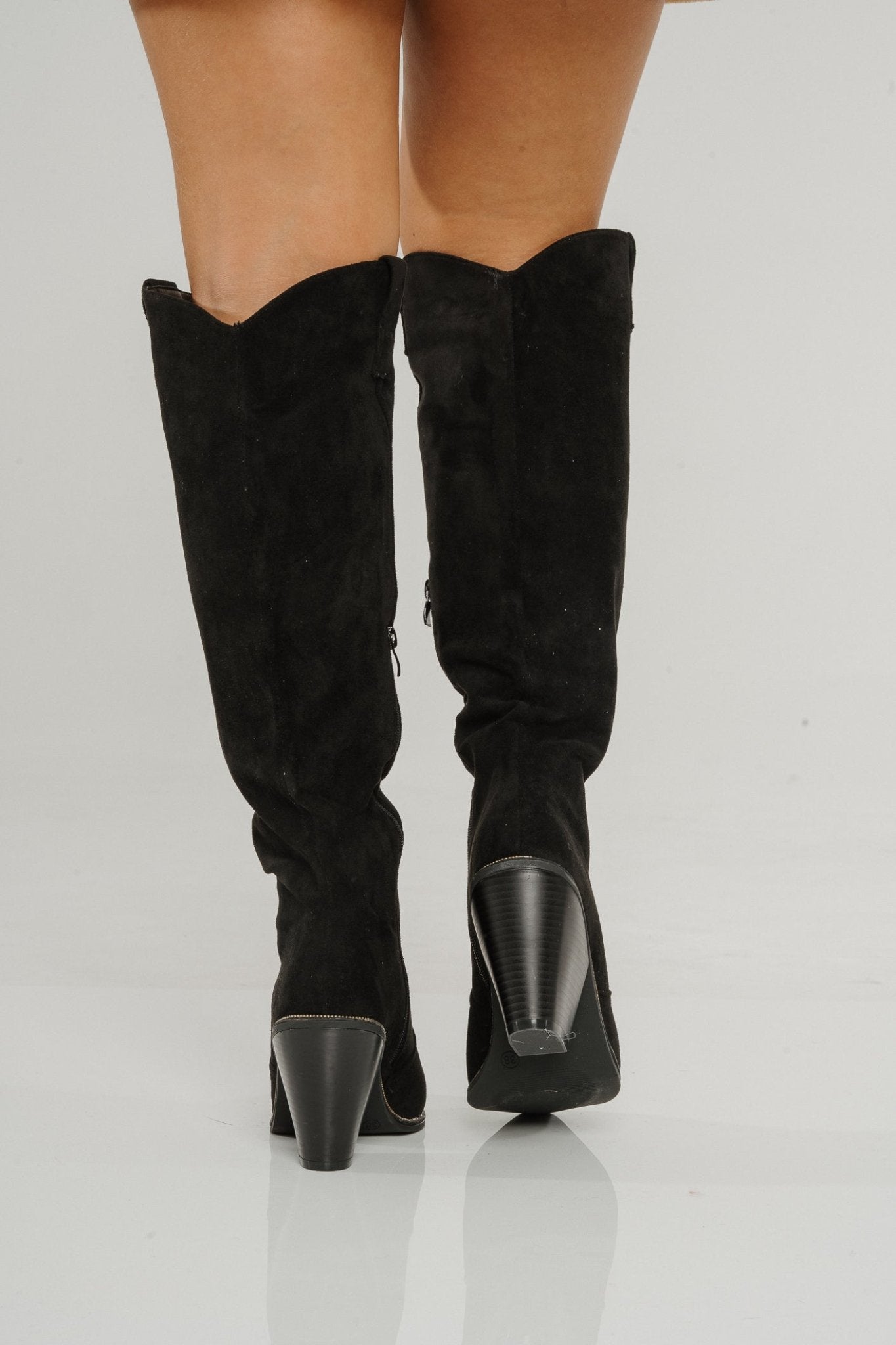 Faux suede black on sale boots