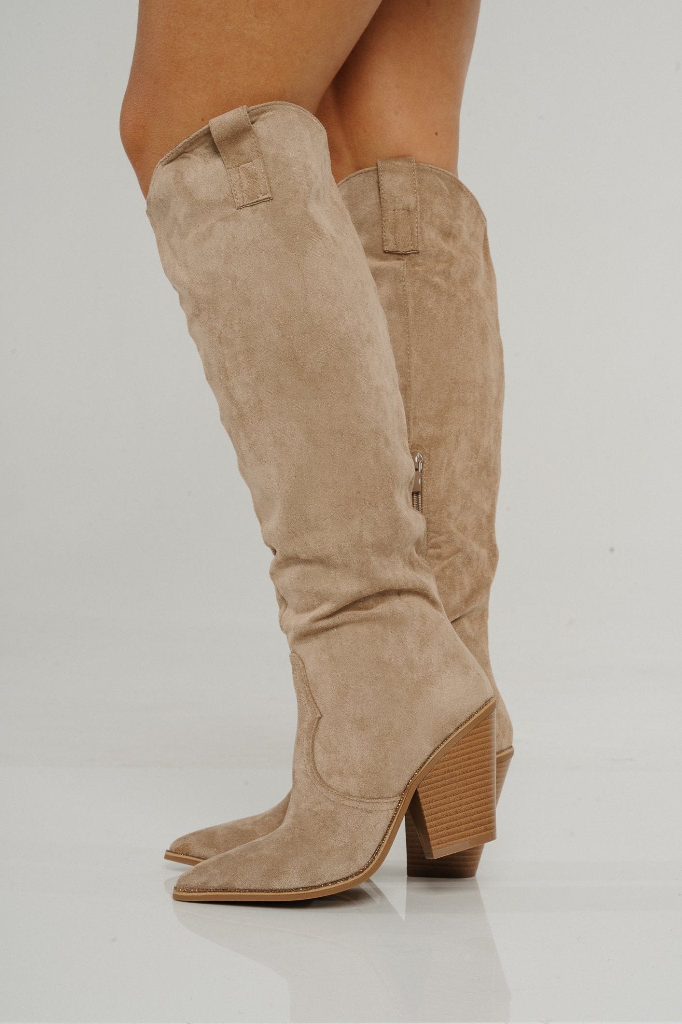 Gucci Vintage Suede Western Boots - Neutrals Boots, Shoes