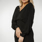 Jade Batwing Sleeve Ruched Dress In Black - The Walk in Wardrobe