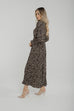 Jane Cream Floral Midi Dress In Chocolate - The Walk in Wardrobe