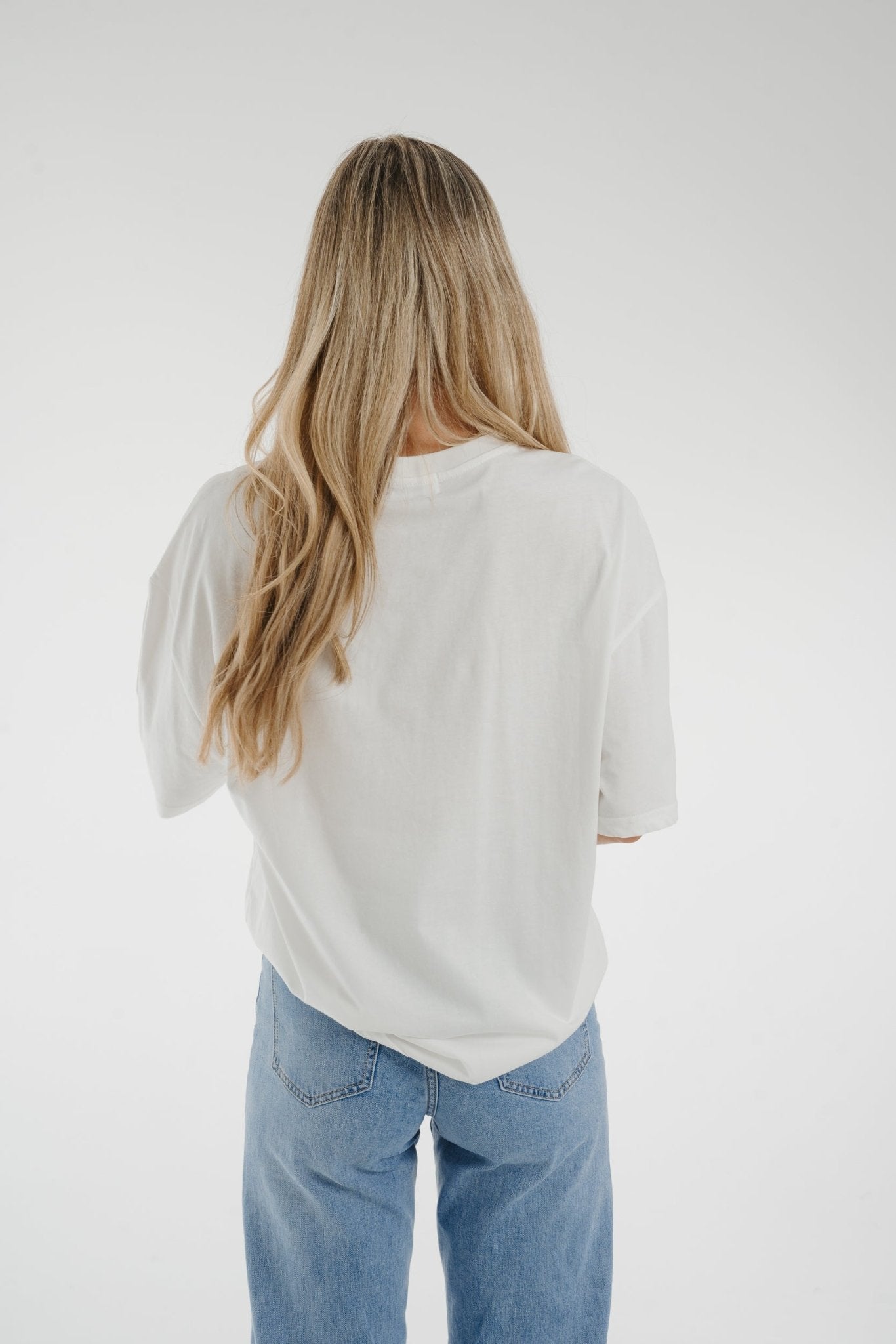 Jane Drop Shoulder T-Shirt In White - The Walk in Wardrobe
