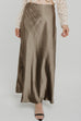 Jane Longline Satin Skirt In Pewter - The Walk in Wardrobe
