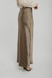 Jane Longline Satin Skirt In Pewter - The Walk in Wardrobe