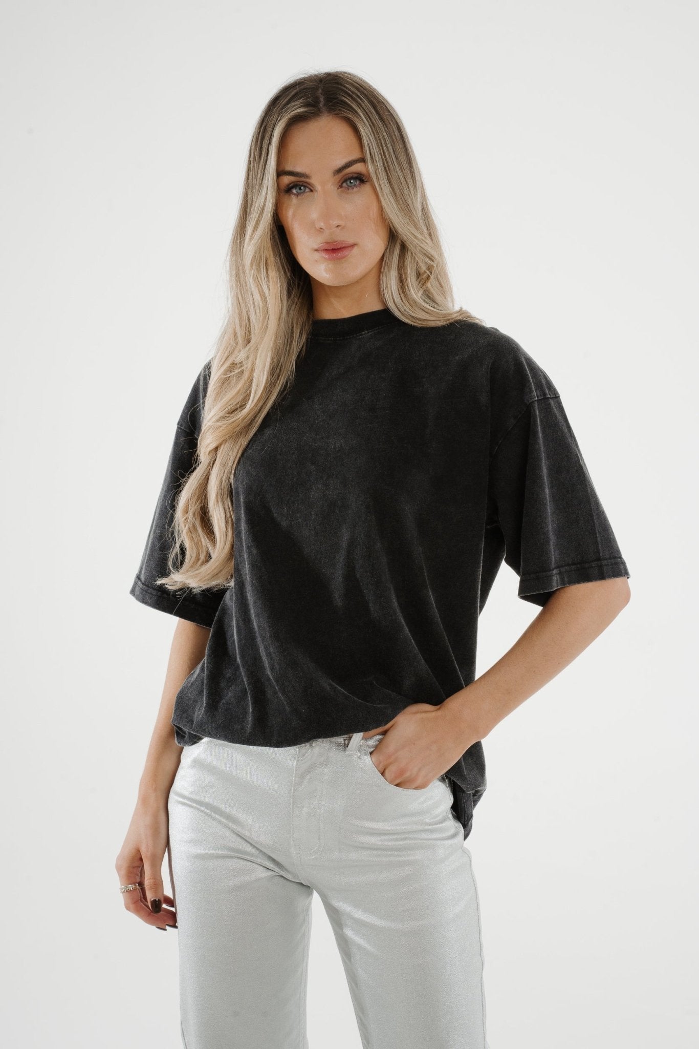 Jane Oversized T-Shirt In Black Wash - The Walk in Wardrobe