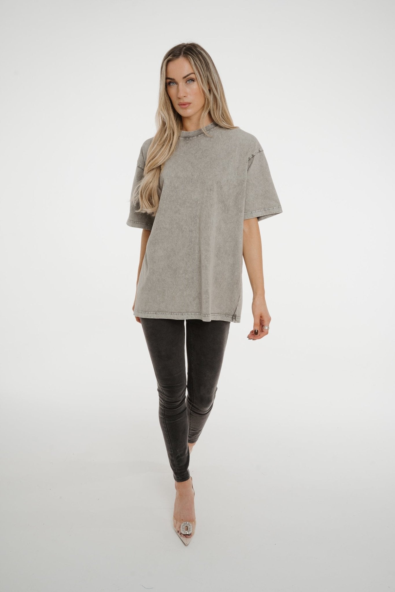 Jane Oversized T-Shirt In Grey Wash - The Walk in Wardrobe