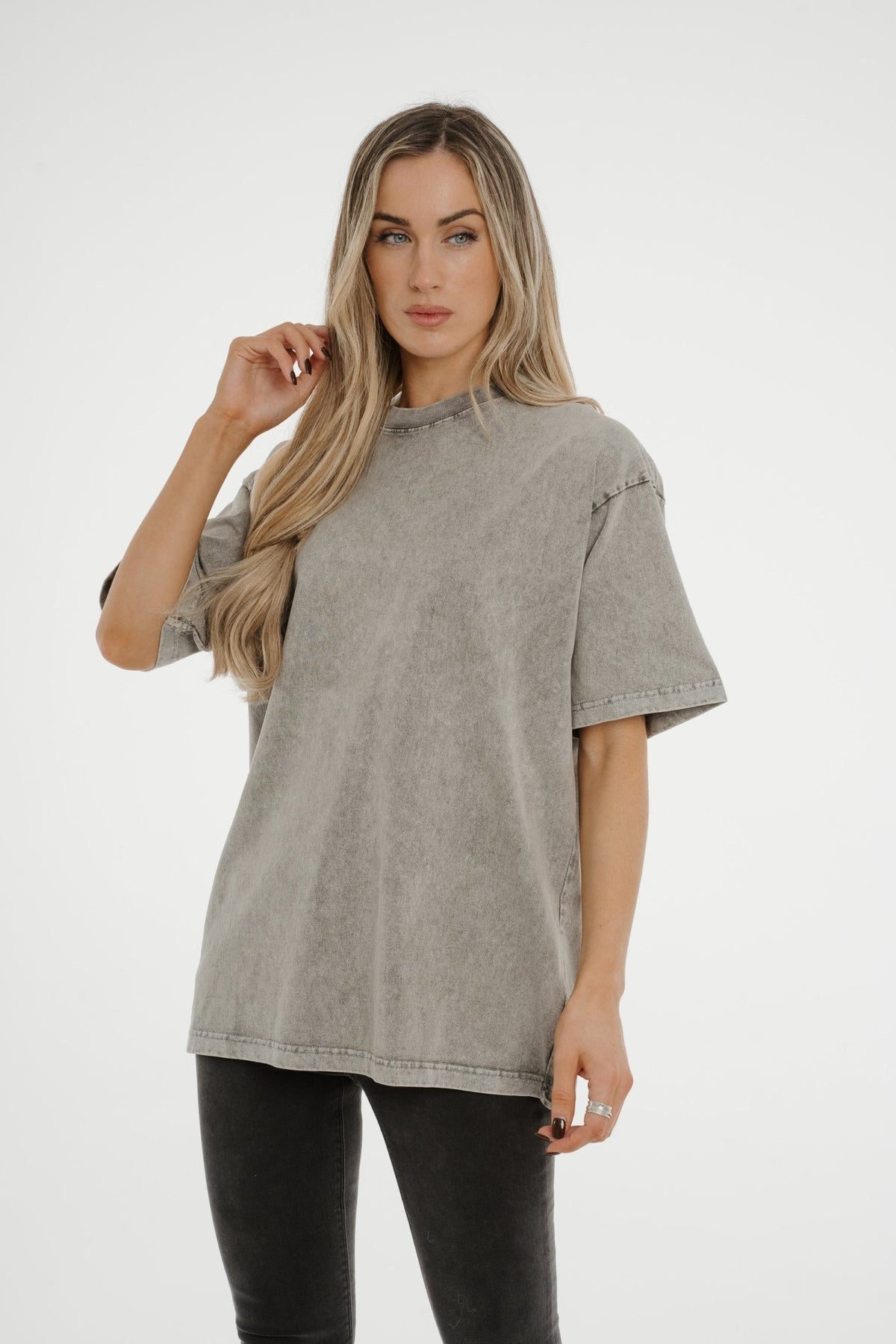 Jane Oversized T-Shirt In Grey Wash - The Walk in Wardrobe