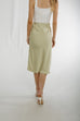 Jane Satin Midi Skirt In Lime - The Walk in Wardrobe