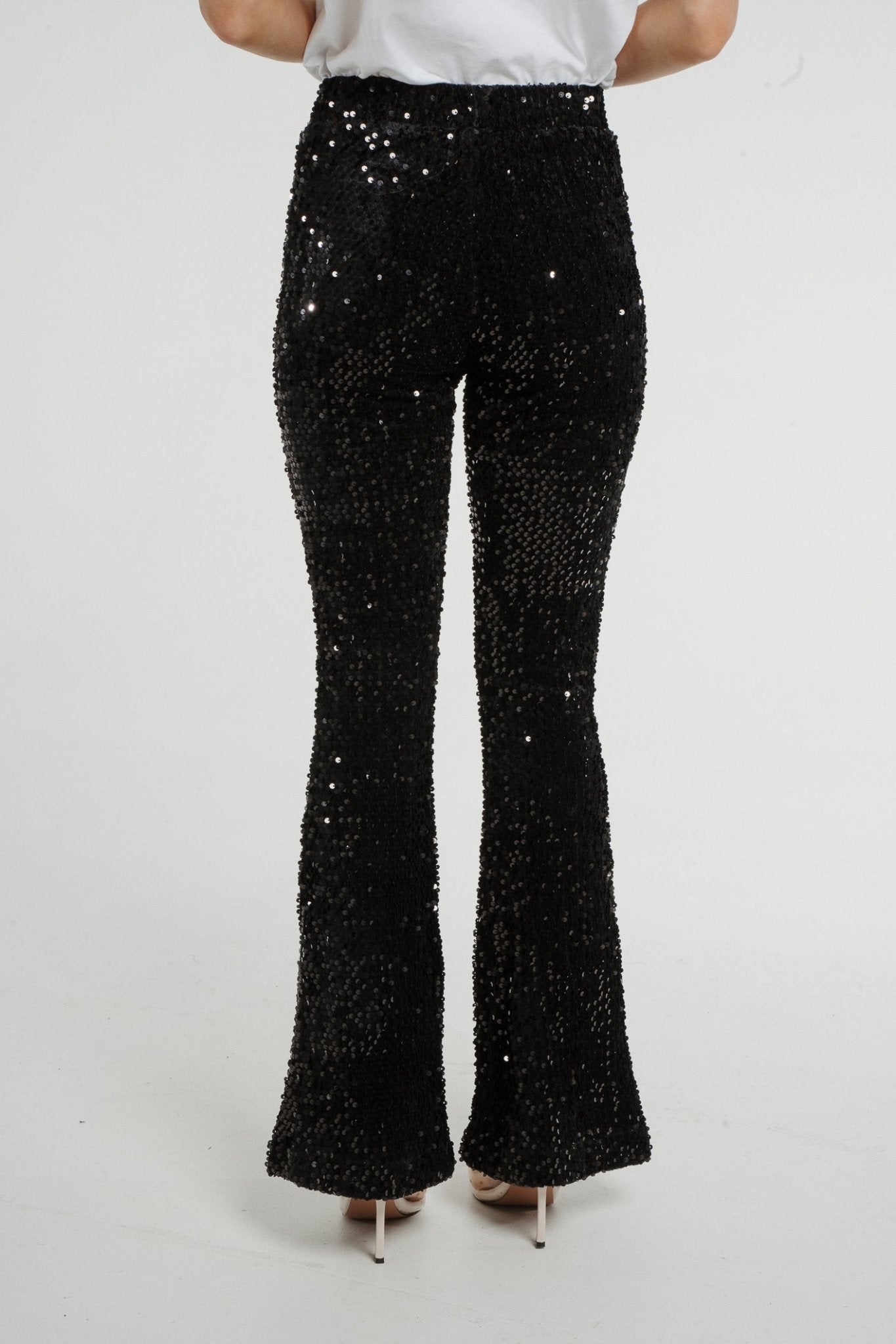 Jane Sequin Trouser In Black - The Walk in Wardrobe