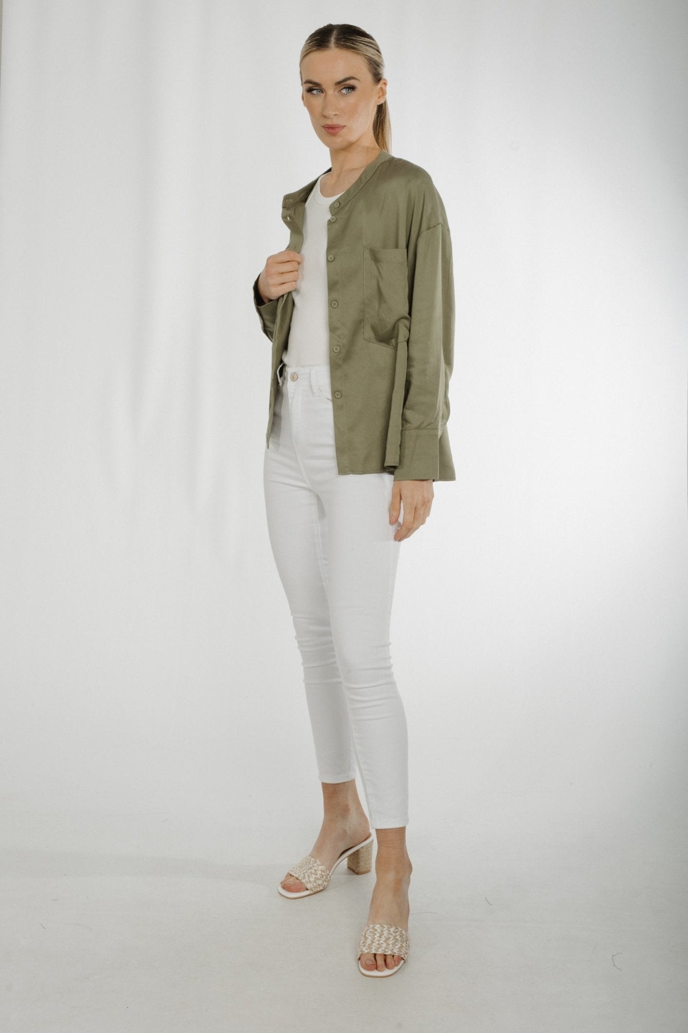 Jane Shirt In Khaki - The Walk in Wardrobe