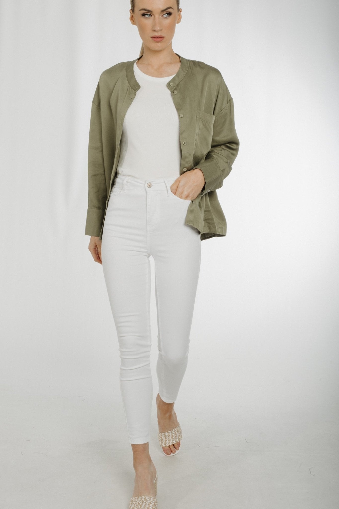 Jane Shirt In Khaki - The Walk in Wardrobe