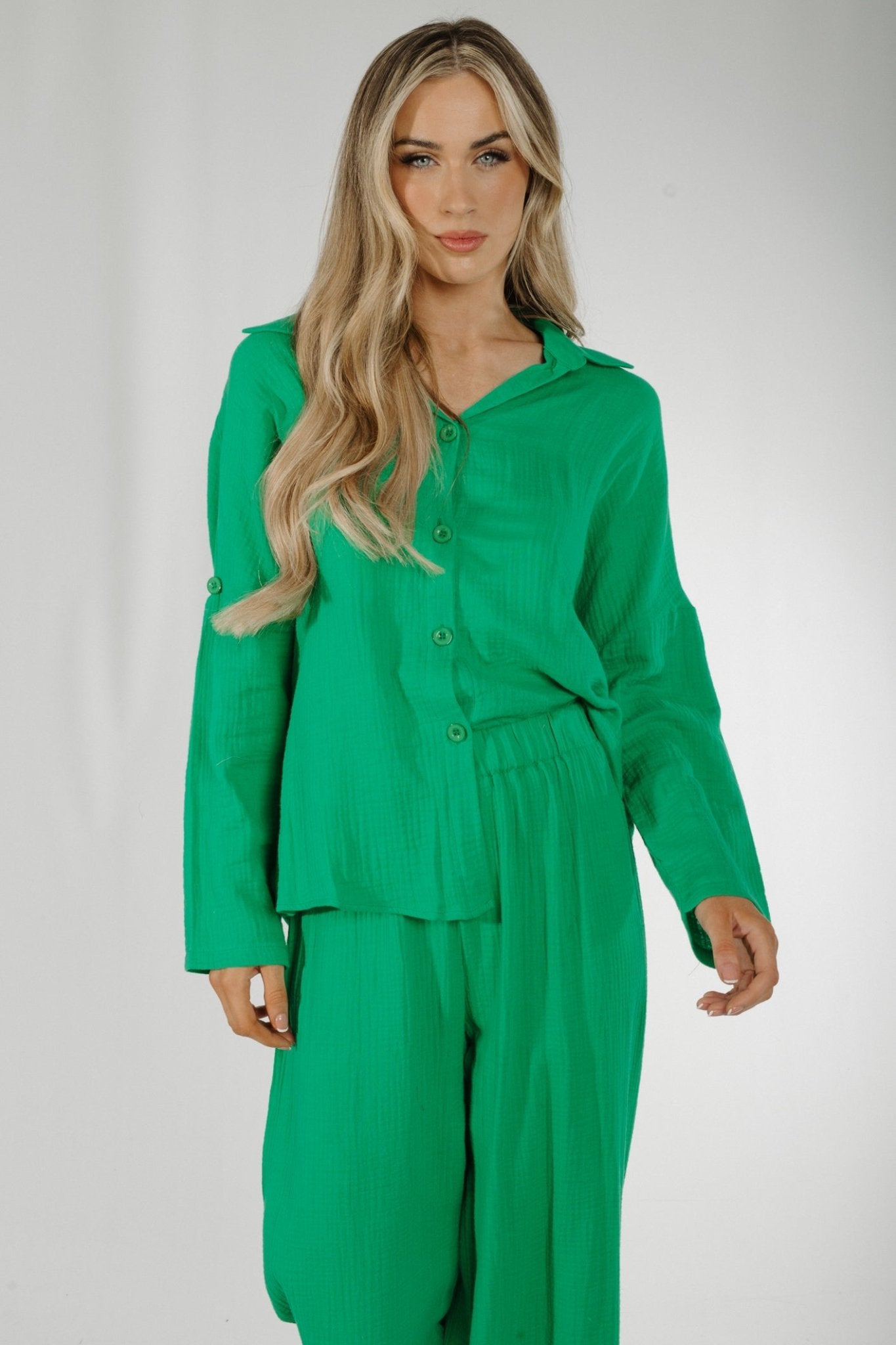 Jane Textured Two Piece In Green - The Walk in Wardrobe