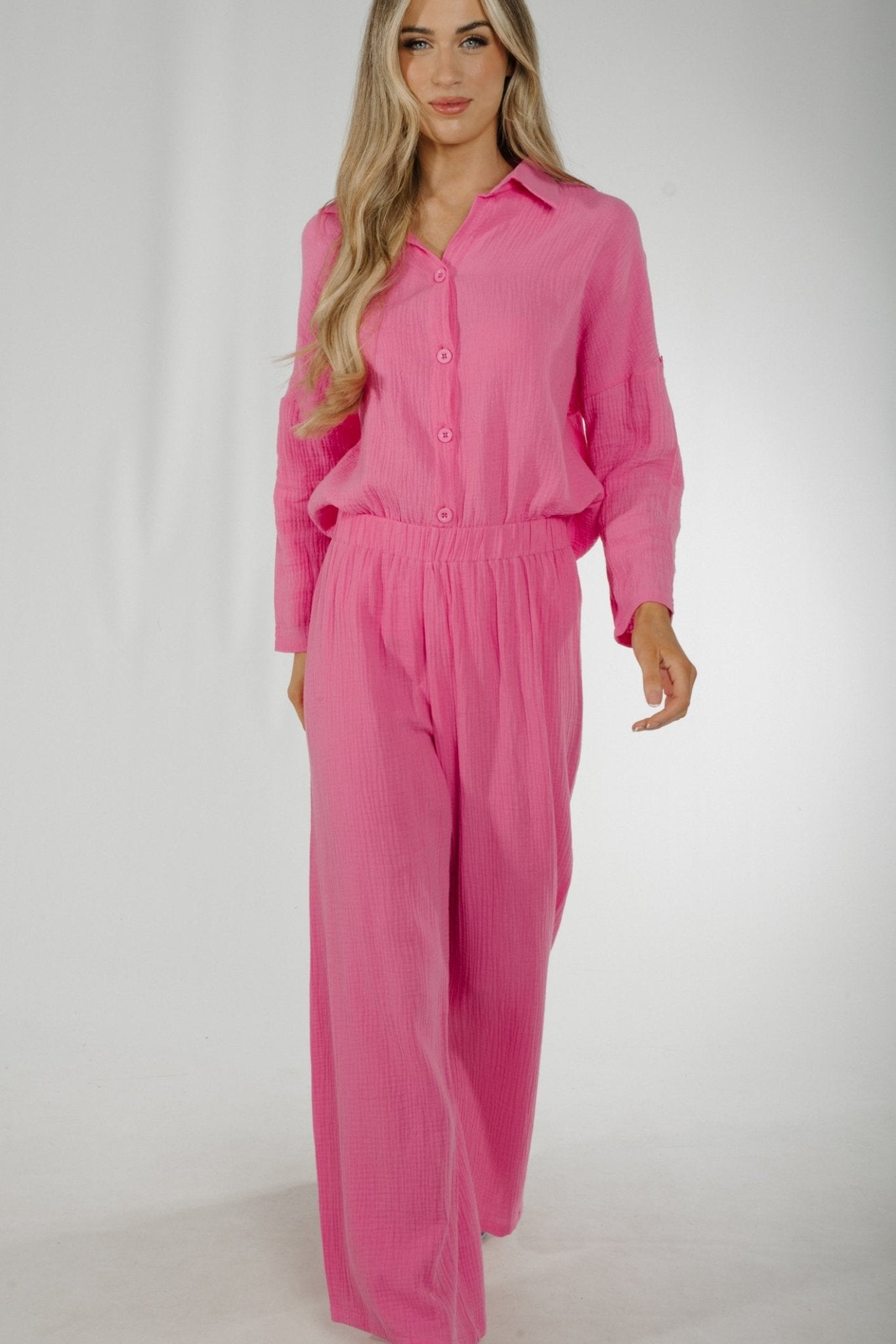 Jane Textured Two Piece In Pink - The Walk in Wardrobe