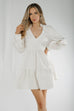 Jasmine Tiered Embroidery Dress In White - The Walk in Wardrobe