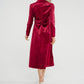 Jasmine Velvet Midi Dress In Red - The Walk in Wardrobe