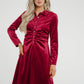 Jasmine Velvet Midi Dress In Red - The Walk in Wardrobe