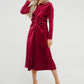 Jasmine Velvet Midi Dress In Red - The Walk in Wardrobe