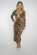 Kate Leopard Print Dress In Tan - The Walk in Wardrobe