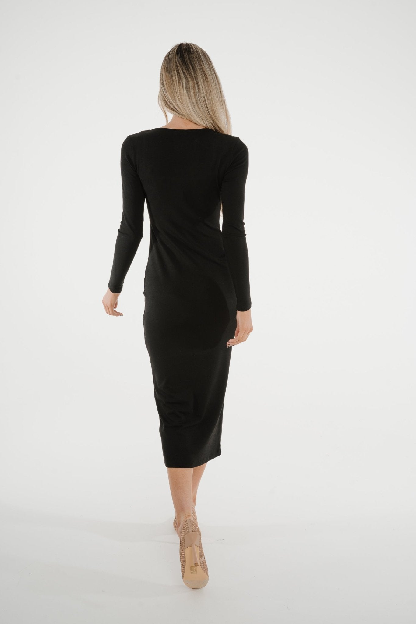 Kate Midi Dress In Black - The Walk in Wardrobe