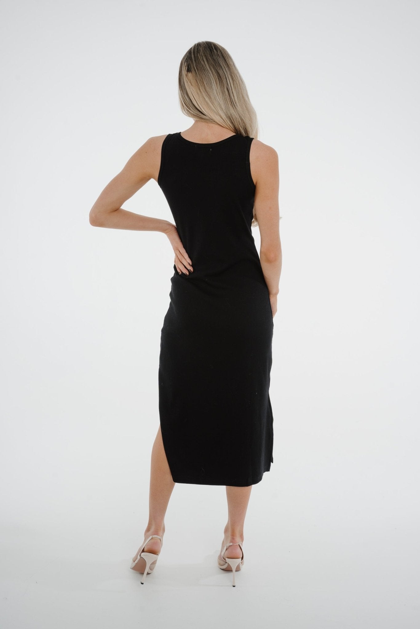 Kate Ruched Dress In Black - The Walk in Wardrobe