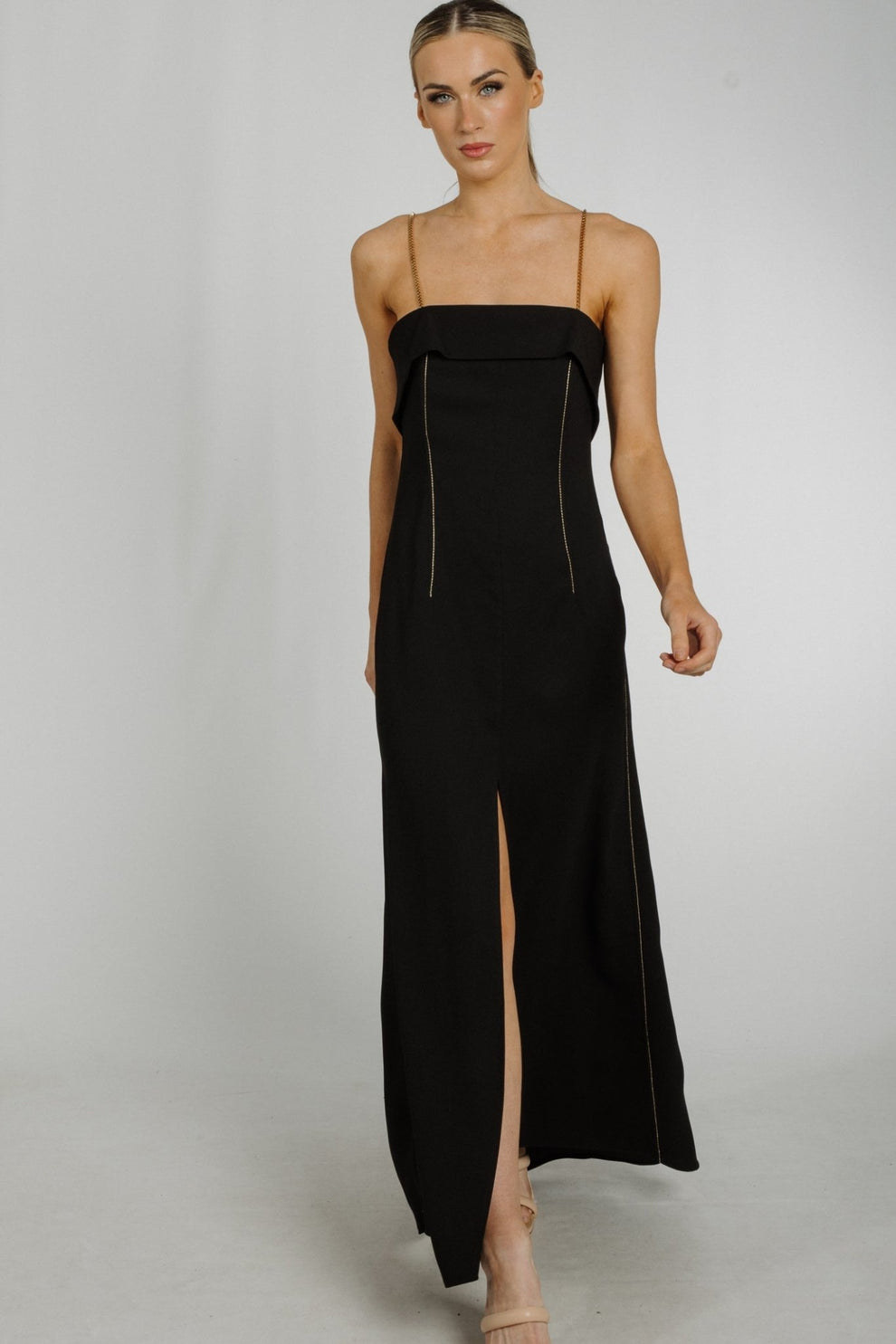 Kayla Chain Strap Dress In Black – The Walk in Wardrobe