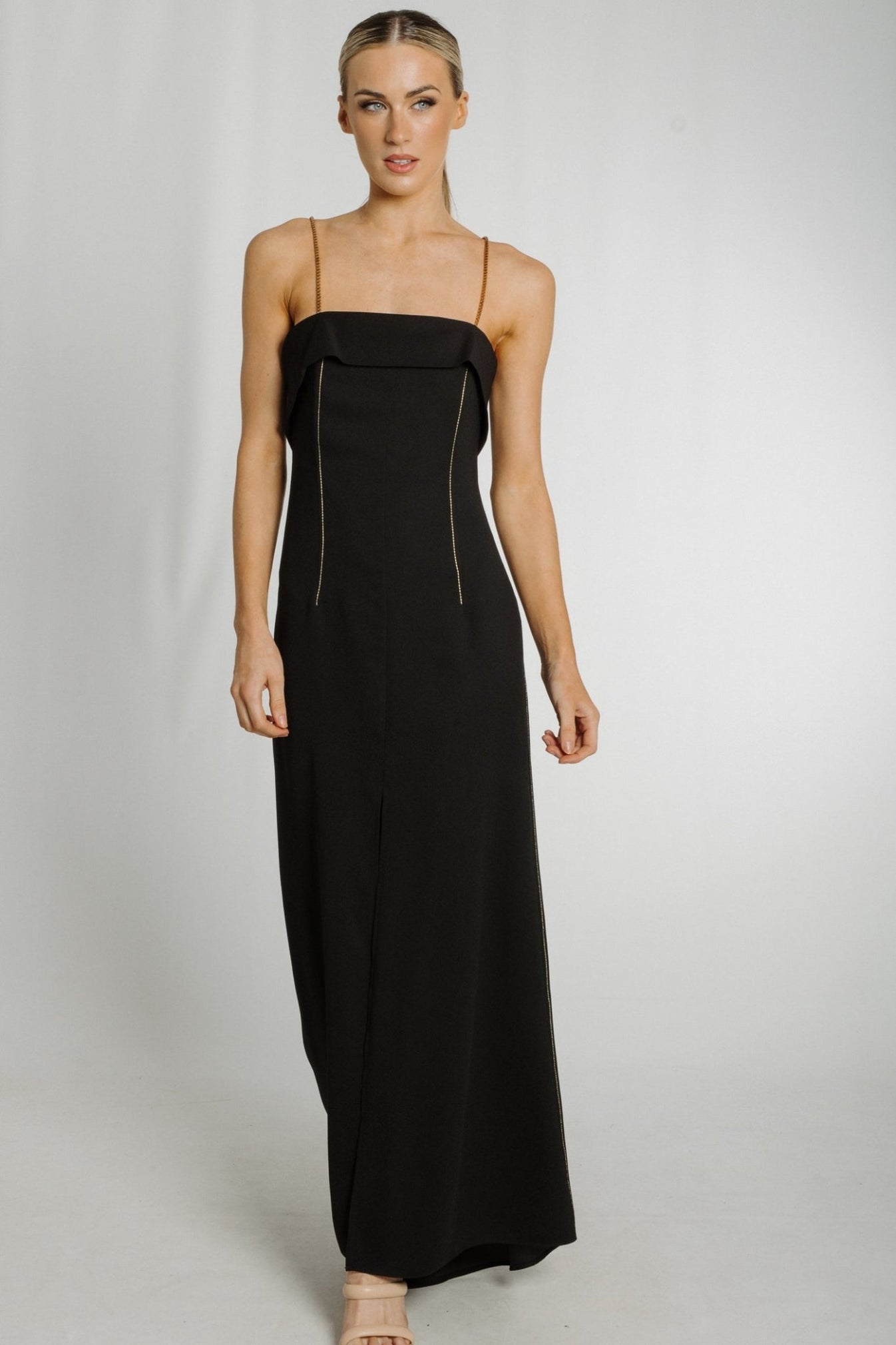 Kayla Chain Strap Dress In Black The Walk in Wardrobe