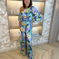 Kayla Floral Jumpsuit In Blue - The Walk in Wardrobe