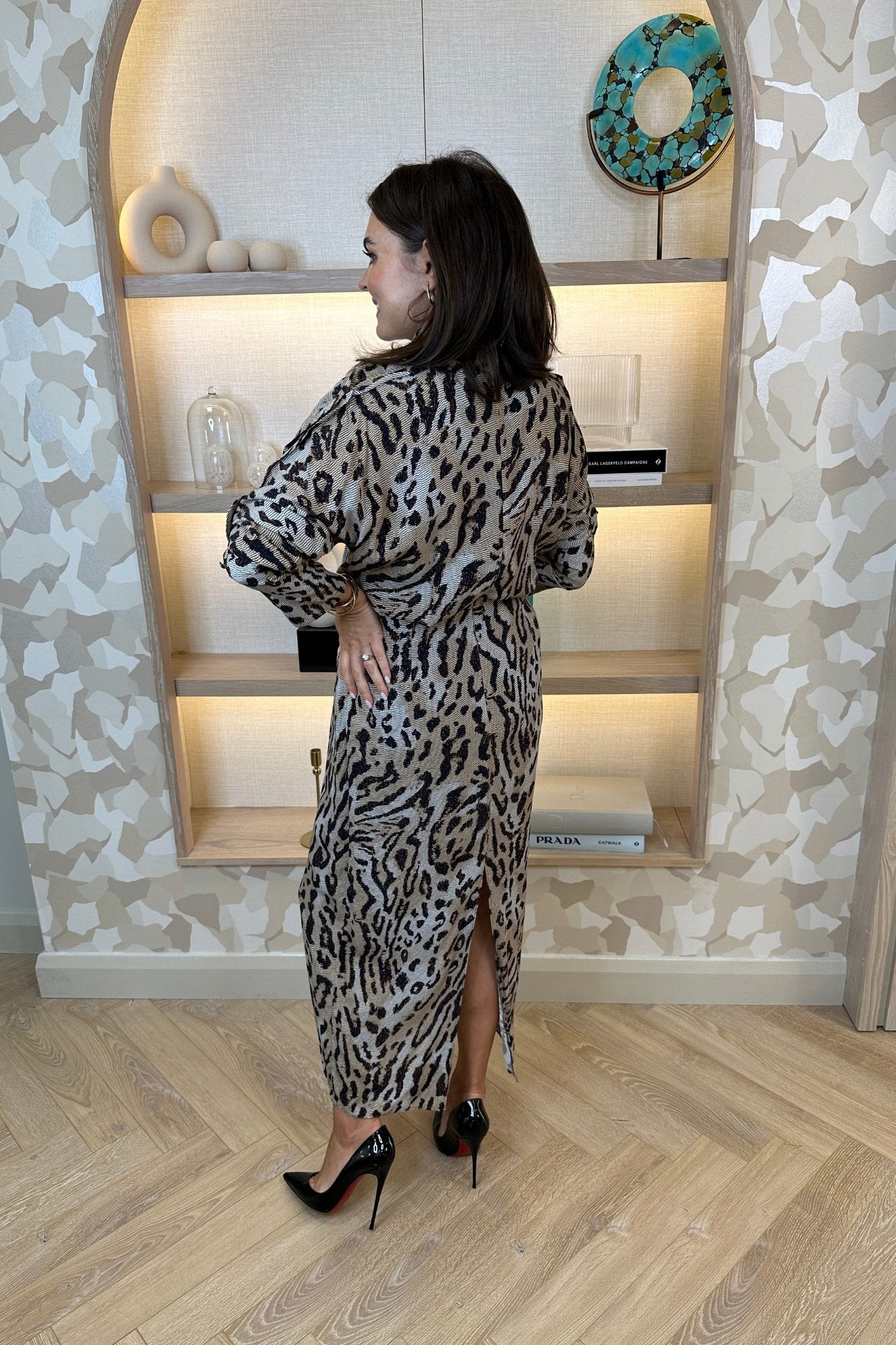 Kayla Midi Dress In Animal Print - The Walk in Wardrobe