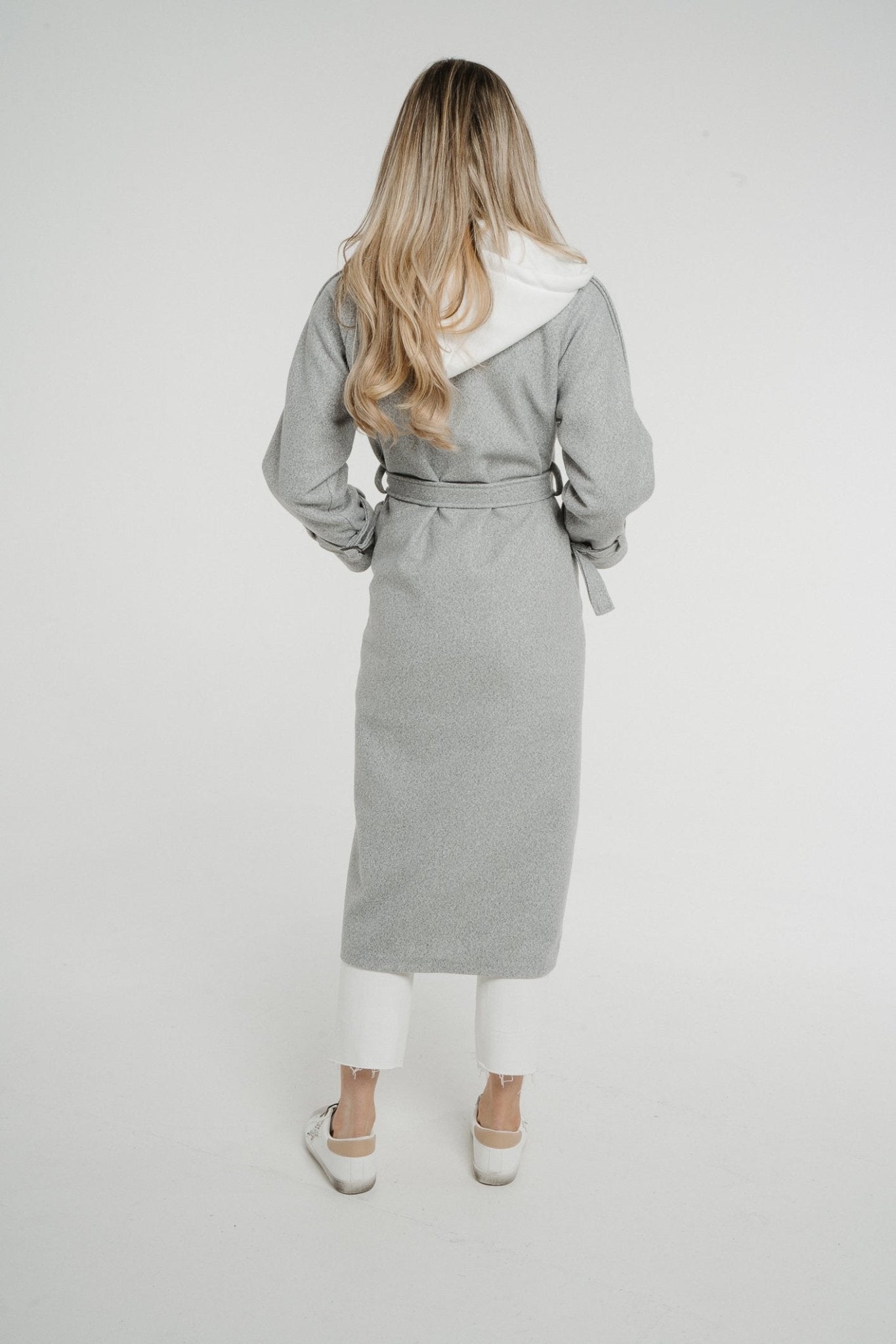 Kelly Layered Hooded Coat In Grey - The Walk in Wardrobe