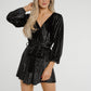 Kendra Embellished Velvet Playsuit In Black - The Walk in Wardrobe