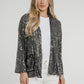 Kendra Sequin Jacket In Silver - The Walk in Wardrobe