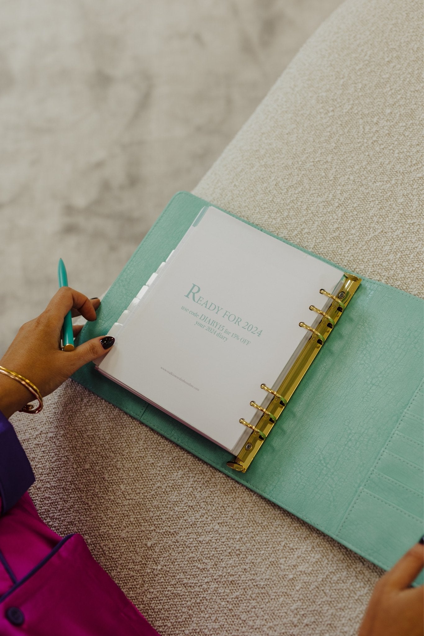 Laura Luxury Diary In Turquoise - The Walk in Wardrobe