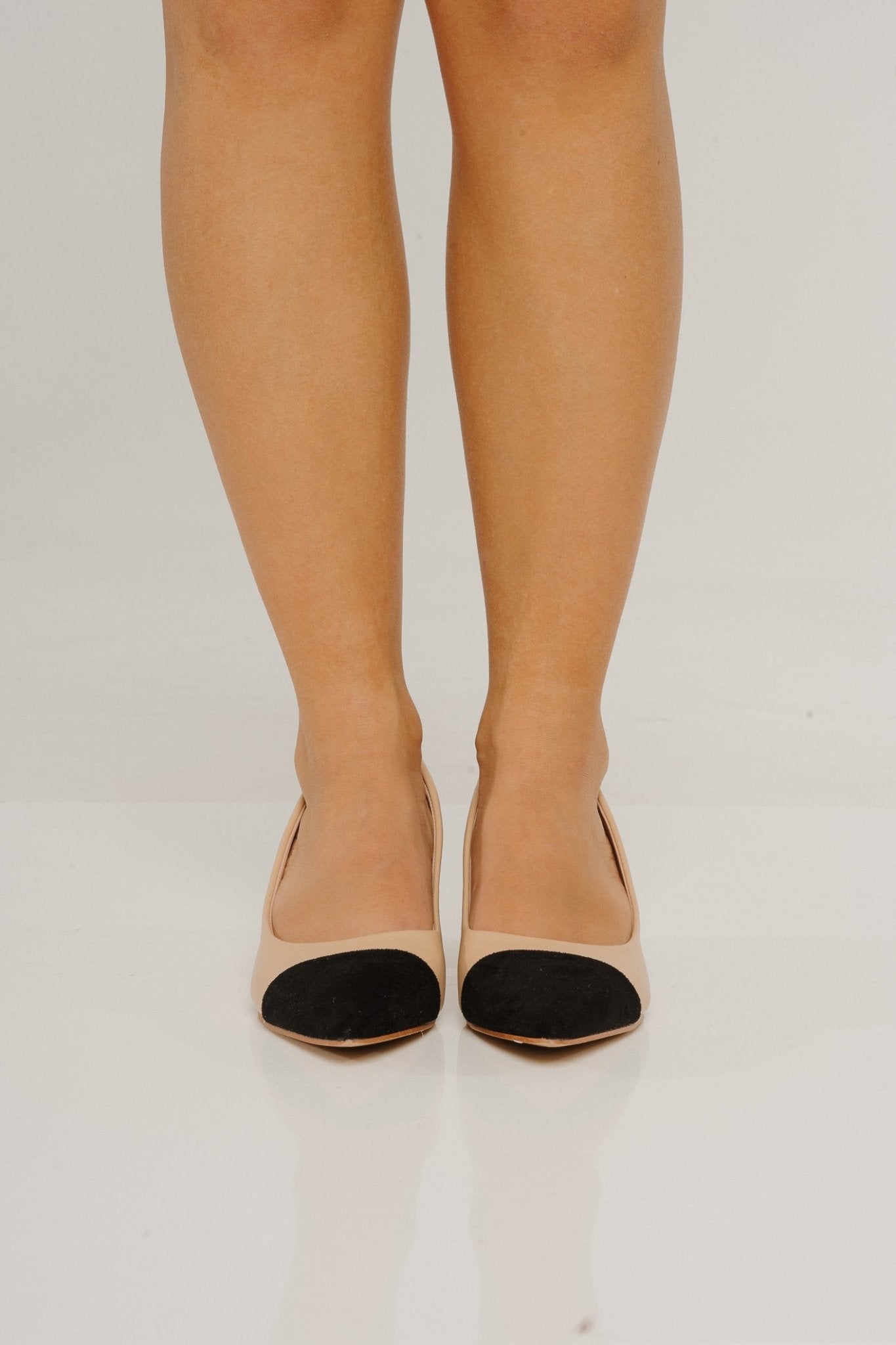 Lauren Black Toe Heel In Neutral - The Walk in Wardrobe