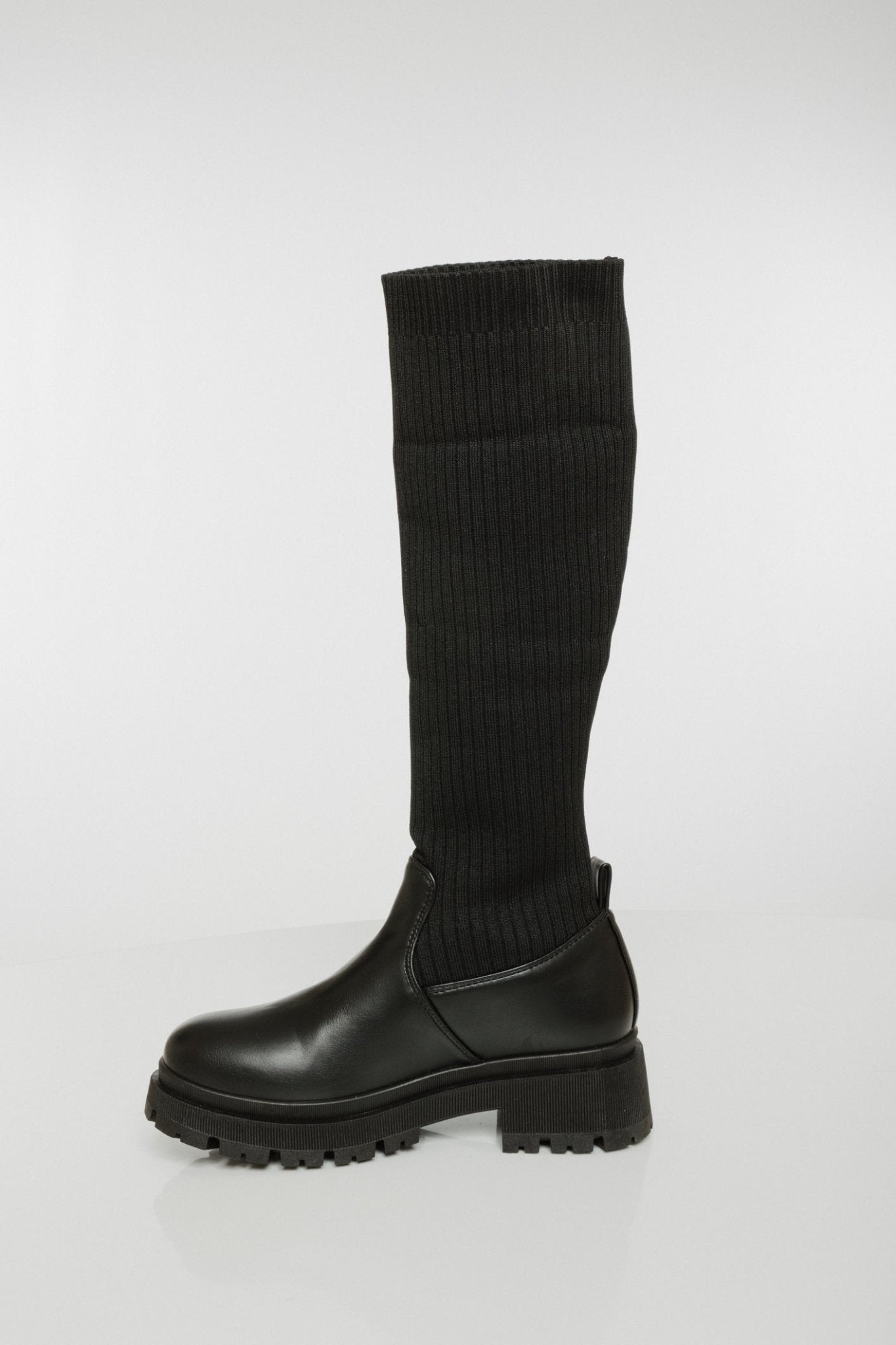 Lauren Chunky Sock Boot In Black - The Walk in Wardrobe