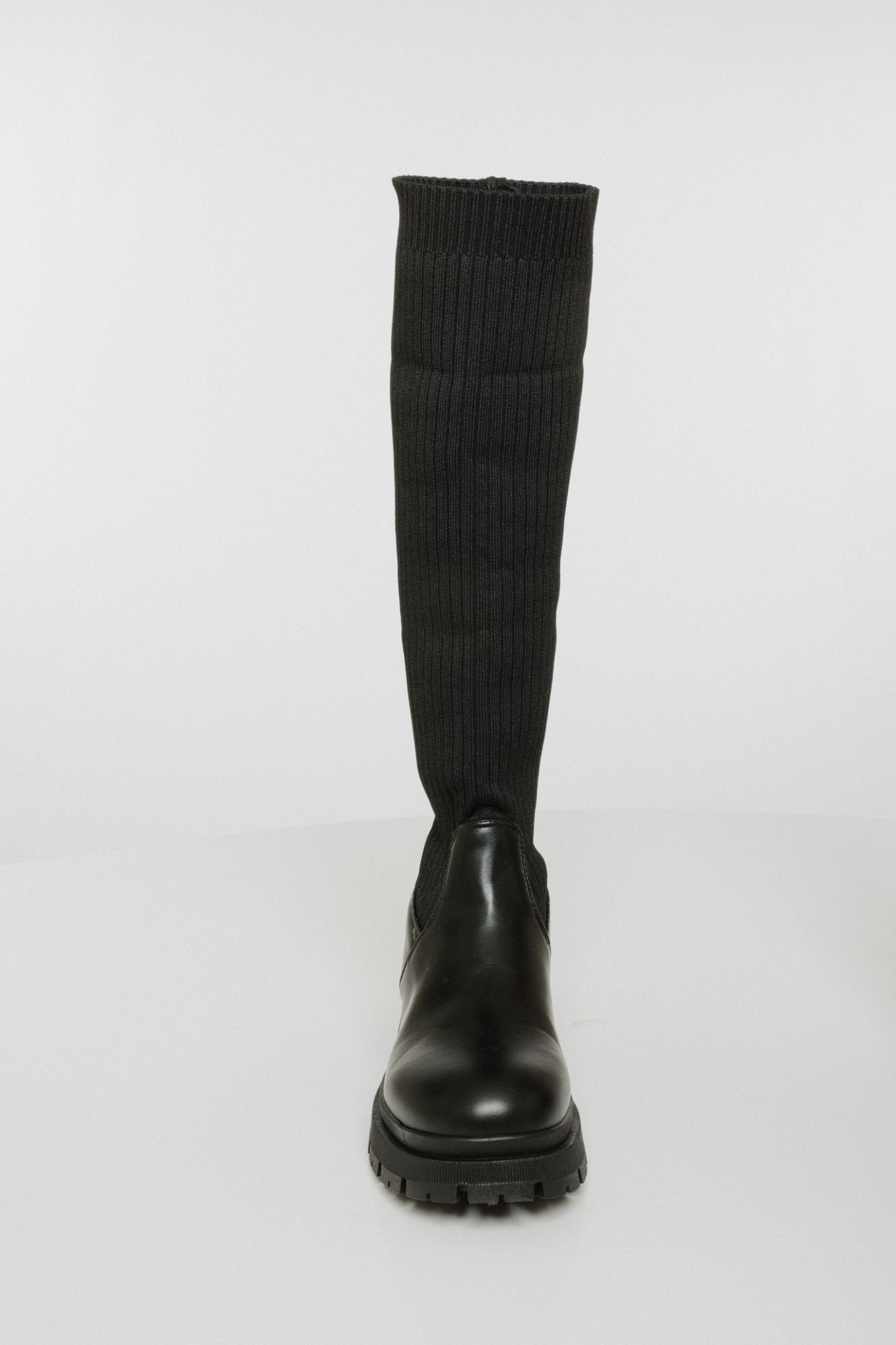 Lauren Chunky Sock Boot In Black - The Walk in Wardrobe