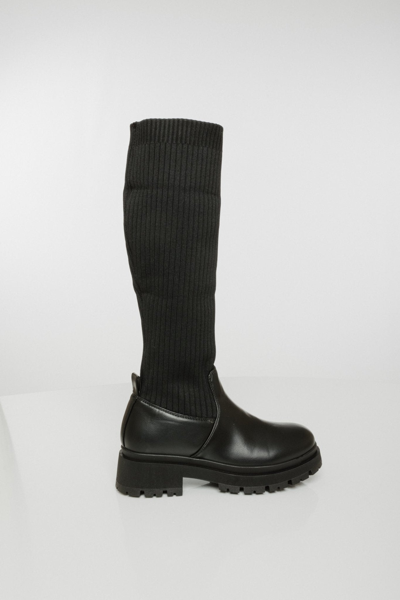 Lauren Chunky Sock Boot In Black - The Walk in Wardrobe