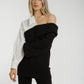 Lila Contrast Jumper In Black - The Walk in Wardrobe