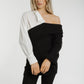 Lila Contrast Jumper In Black - The Walk in Wardrobe