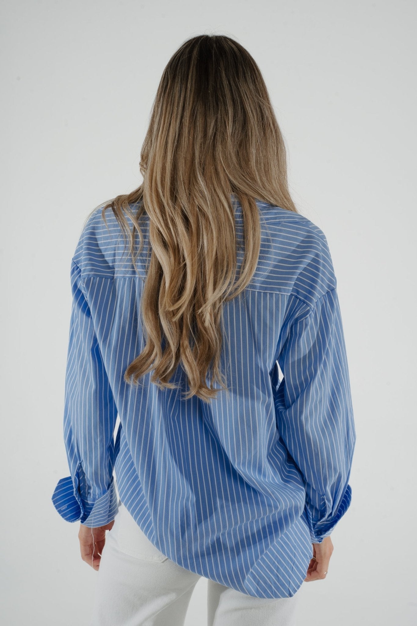 Lila Pinstripe Shirt In Blue - The Walk in Wardrobe