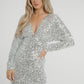 Lila Sequin Dress In Silver - The Walk in Wardrobe