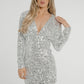 Lila Sequin Dress In Silver - The Walk in Wardrobe