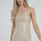 Lila Sequin Slip Dress In Gold - The Walk in Wardrobe