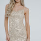Lila Sequin Slip Dress In Gold - The Walk in Wardrobe