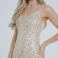 Lila Sequin Slip Dress In Gold - The Walk in Wardrobe