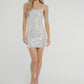 Lila Sequin Slip Dress In Silver - The Walk in Wardrobe