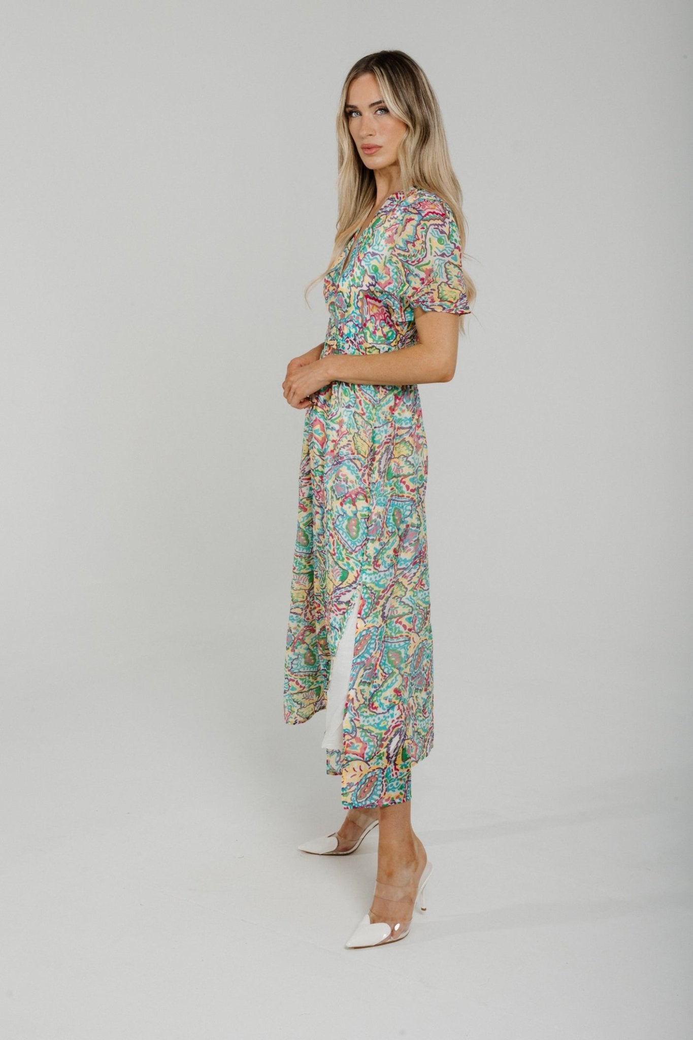 Lily Midi Dress In Multicolour - The Walk in Wardrobe