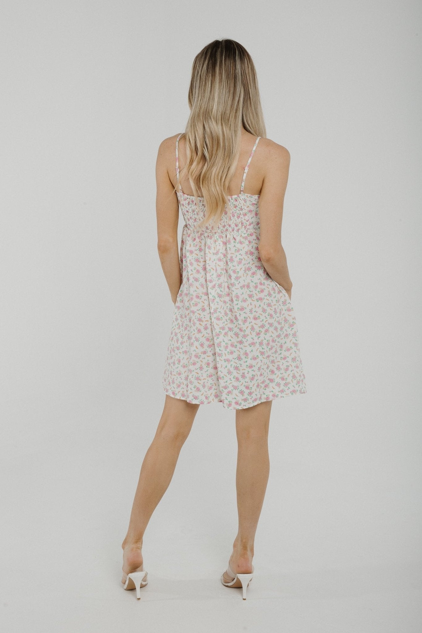 Lily Mini Dress In Pink Floral - The Walk in Wardrobe