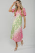 Lola V-Neck Ombre Dress In Pink - The Walk in Wardrobe