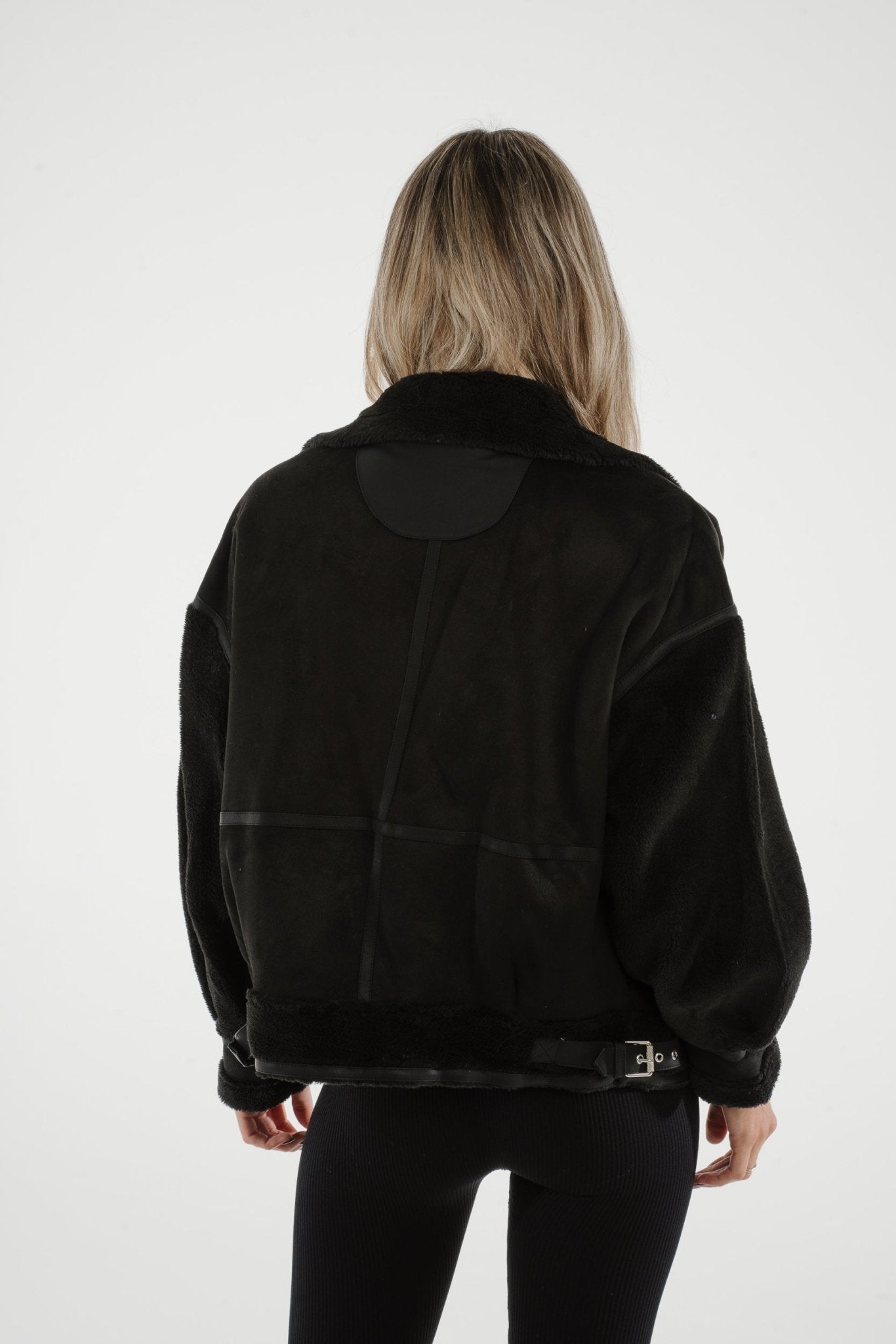 Lottie Aviator Jacket In Black - The Walk in Wardrobe